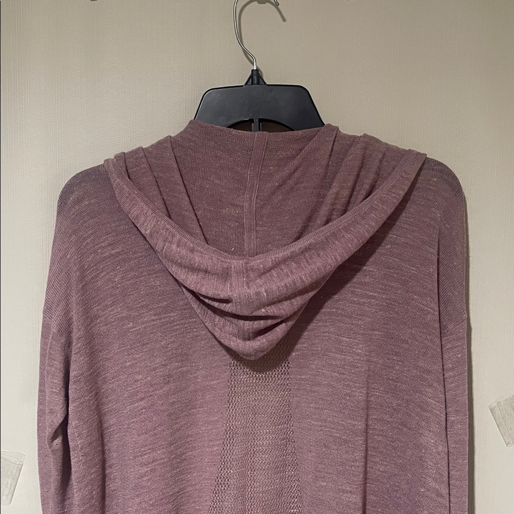lululemon athletica Linen Blend Dusty Pink Light Hoodie Sweater Cardigan SZ M - Picture 12 of 15